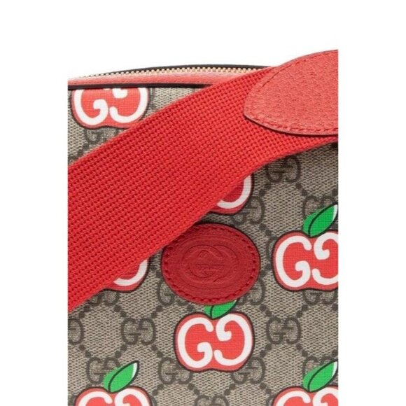NIB Gucci GG Supreme & Red Leather Apple Shoulder Bag - Picture 9 of 15